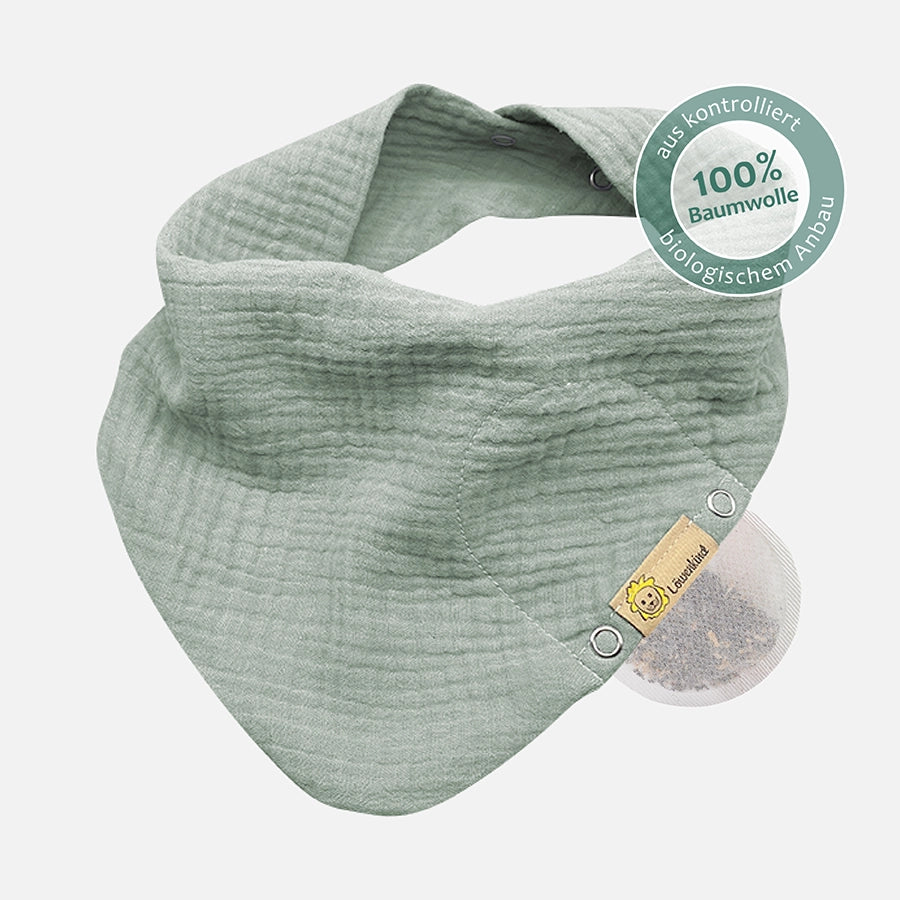 Musselin-Halstuch Medi Pistazie aus 100% Baumwolle aus kontrolliert biologischem Anbau