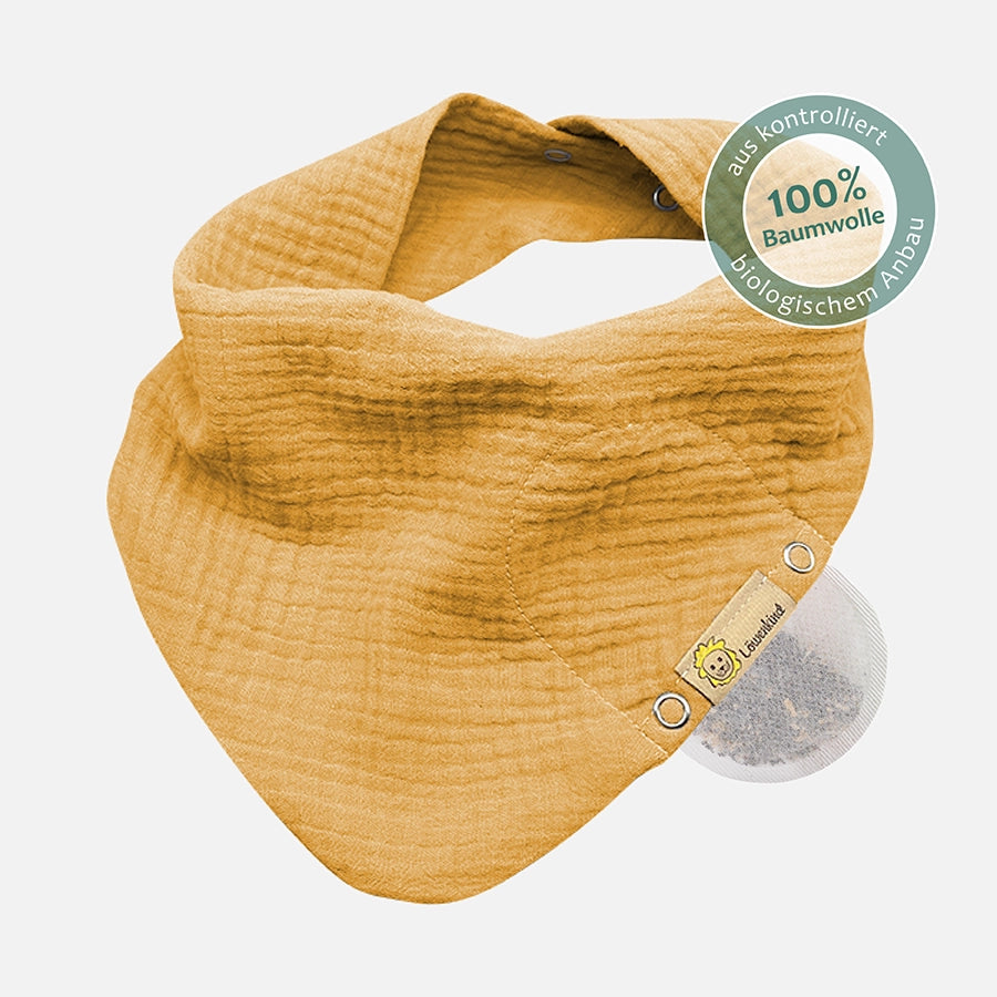 Musselin-Halstuch Medi Senfgelb aus 100% Baumwolle aus kontrolliert biologischem Anbau