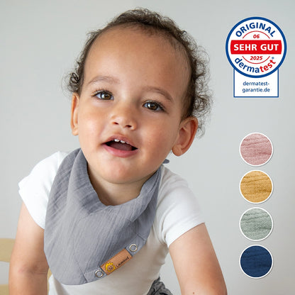 Halstuch Mini in 5 Farben (Grau, Altrosa, Senfgelb, Pistazie und Dunkelblau) mit dermatest mit Note "SEHR GUT"
