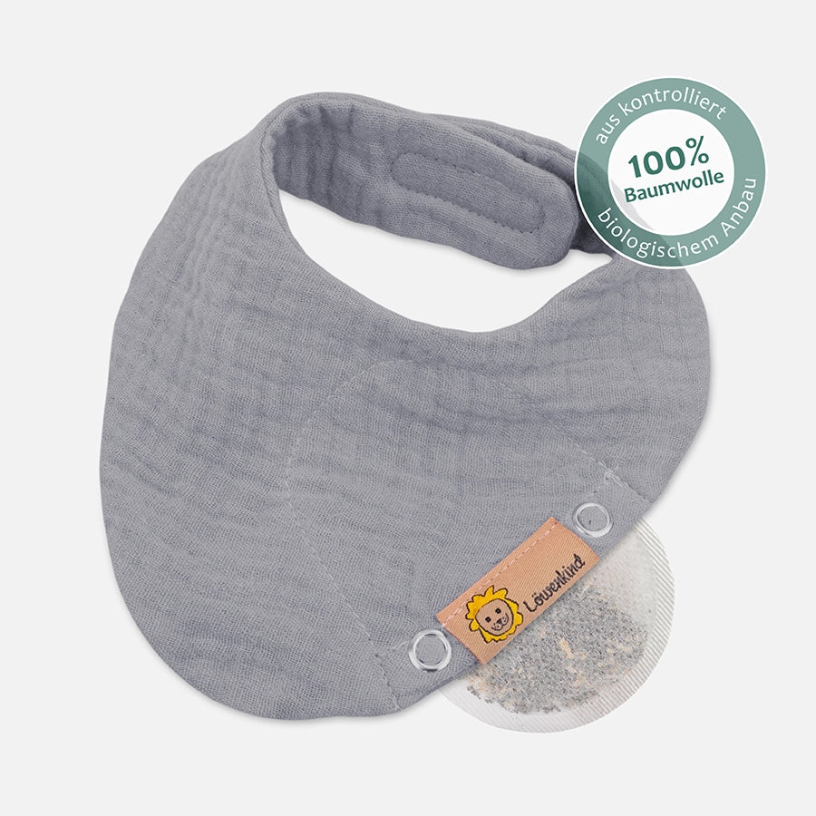 Musselin Halstuch Newborn Grau aus kontrolliert biologischem Anbau