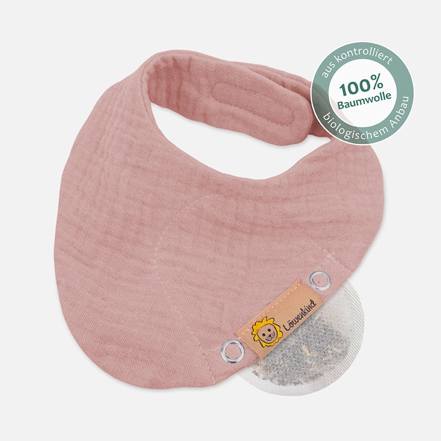 Musselin Halstuch Newborn Altrosa aus kontrolliert biologischem Anbau