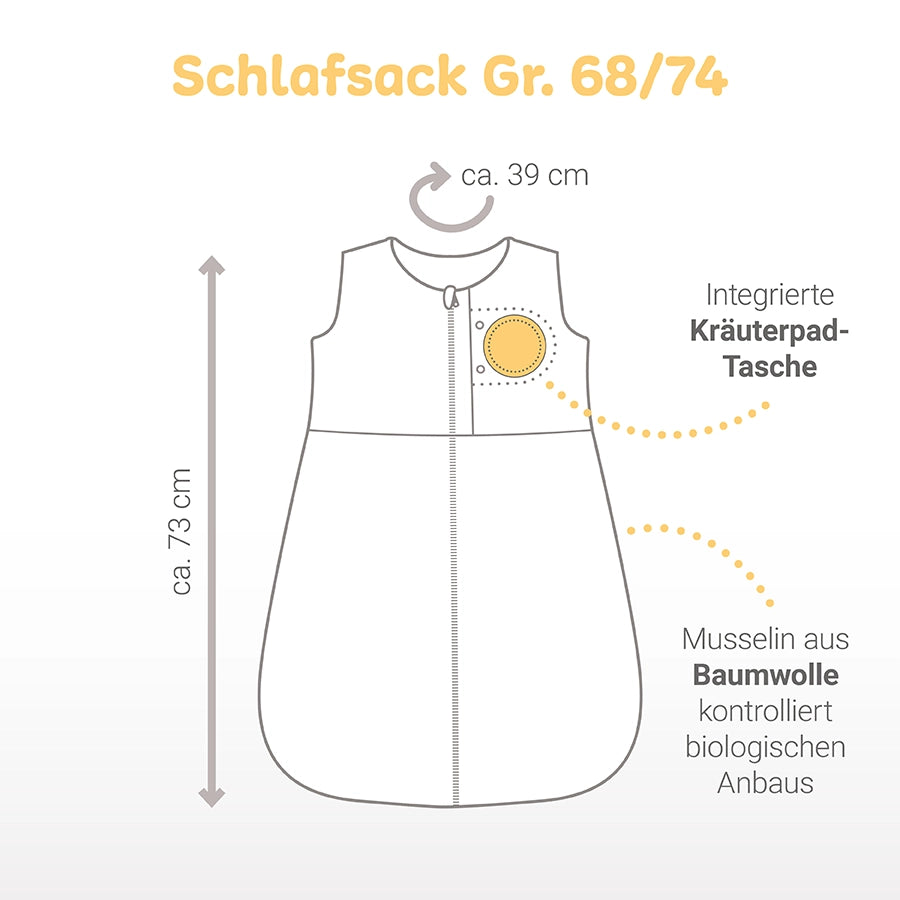 c&a schlafsäcke Musselin-Schlafsack – Mit integrierter Kräuterpad-Tasche