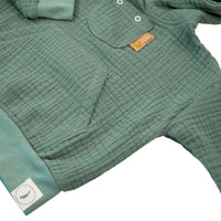 Musselin-Hoodie mit Pad-Tasche Details